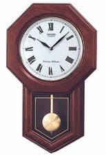 Image of Seiko Westminster Chime Wooden Oak Finish Wall Clock with Pendulum QXH102B