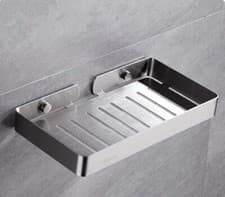 Image of Brushed Nickel Shower Soap Holder Bracket Box Bathroom Soap Dish Rectangle SUS
