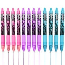 Image of Zebra Z-Grip Smooth Ballpoint Pen Funky Flame Barrel Blue/Pink/Violet 12 Pack