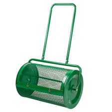 Image of KCT ROLLING COMPOST SPREADER GARDEN LAWN PEAT MOSS TOP SOIL FERTILISER 76L