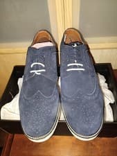 Image of 100% Genuine.  Mens Kurt Geiger, Julian Casual Navy Suede Shoes Size 9 (EU43)