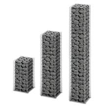 Image of Gabion Basket Set Galvanised Steel 25x25x50/100/150cm Mesh 12.5x5.5cm Wire 3.5mm
