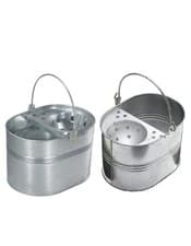 Image of Heavy Duty 15L Litre Metal Steel Coloured Mop Bucket with Handle for Cleaning