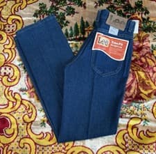 Image of Vintage Lee Trim Fit Bootcut Jeans Western Cowboy Size 28x36 Deadstock NWT 70s