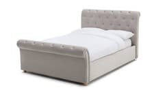 Image of Harrogate Kingsize Ottoman Fabric Bed Silver Elegant Bedroom Storage Solution