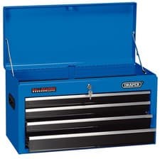 Image of DRAPER Tool Chest, 4 Drawer, 26", Blue [14589]