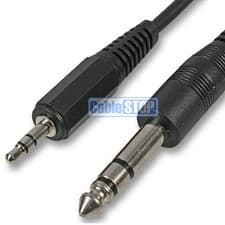 Image of 3 METRES - 6.35mm Stereo Male 1/4" Jack to 3.5mm Headphone Plug Audio Cable Lead