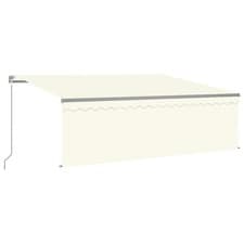 Image of Manual Retractable Awning with Blind Outdoor Awning Sunshade Canopy vidaXL