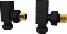 Image of UK Radiators Manual Radiator Valves Square Angled Straight 1/2"x15mm *TwinPack*