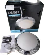 Image of MARCELLO CHROME CEILING LIGHT WALL LIGHT IP44 OPAL GLASS BATHROOM LIVING DINING
