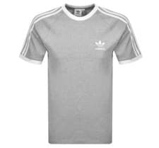 Image of Adidas Originals Men’s 3 Stripes Cotton T-shirt Short Sleeve Top ( Grey ) Colour