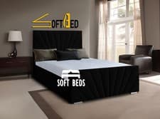 Image of Plush Velvet Nova Upholstered Bed Frame Storage Option Double King Super King
