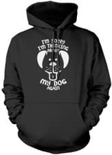 Image of Thinking About My Dog Kid Unisex Hoodie Dog Owner Lover Gift Pet Present Mum Dad