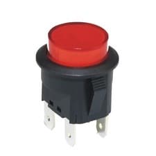 Image of Red Illuminated Push To Make Momentary Switch DPST 10A