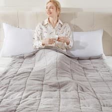 Image of Teddy Fleece Weighted Blanket Quilted Sherpa Throw Deep Sleep Therapy Relax
