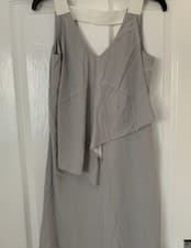 Image of New Without Tag Mint Velvet Grey and White V Neck Size 6 Midi dress .