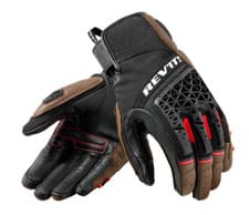Image of Rev'it Sand 4 Brown Black Red Textile Short Motorcycle Summer Gloves New