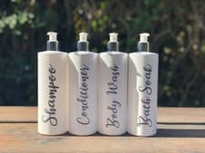 Image of Hinch bathroom pump dispenser bottles / shampoo / conditioner / shower gel