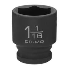 Image of 6 Point Impact Socket 1-1/16" Socket 1/2" Square Drive 1.7" Long 40cr Steel