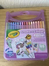 Image of Crayola Create & Colour Pastel Case 65pc Art Set w/ SuperTips & Stickers