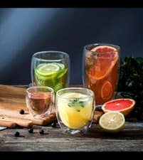 Image of 2Pcs 350ml Double Wall Glass Cup Heat Insulation Transparent Handmade Tea Drink