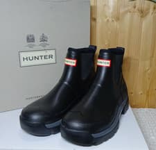 Image of Hunter Balmoral Chelsea Neoprene Hybrid Size 8 Ankle Wellies Black Vibram Sole
