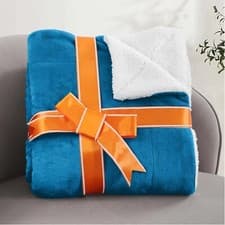 Image of 480 GSM Heavy Sherpa Blanket Warm Faux Fur Mink Luxury Sofa Bed Fleece Throw UK