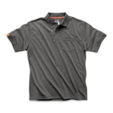 Image of Scruffs Mens Eco Worker Polo Shirt Breathable Cotton-Rich Ribbed Collar Graphite