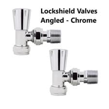 Image of Thermostatic TRV Radiator Valves Set Angled/Corner/Straight Lockshield One Pair