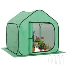 Image of Outsunny Mini Pop Up Greenhouse w/ Reinforced PE Cover, Zipper Door, Green