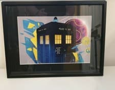 Image of Doctor who Framed Tardis Print 16" x12"