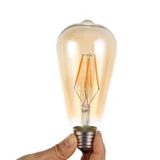 Image of Amber ST64 LED Bulb 4W/6W/8W E27 / B22  Dimmable Warm White Retro Light