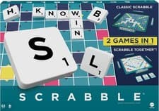 Image of Scrabble Board Game Family Word Game with Two Ways to Play (Box Damage)