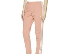 Image of adidas Originals High Waisted Junior Track Pants Glow Pink Peach / White ED7876
