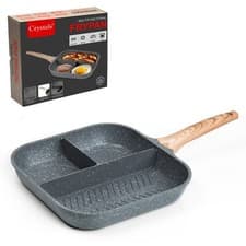 Image of Griddle Grill Pan Non-Stick Marblestone Forged Aluminium Induction Safe