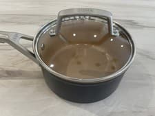 Image of Ninja ZEROSTICK Ceramic 16cm Sauce Pan Brand New Unopened. Grey & Terracotta