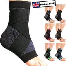 Image of Compression Ankle Support Brace Sleeve Foot Tendon Plantar Fasciitis Pain Relief