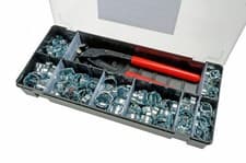 Image of Zinc Plated Mild Steel Double Ear O Clips Assortment Kits - 7mm to 25mm - Oclips