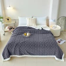 Image of Soft Woolen Velvet Flannel Blanket Warm Sofa Bed Throw Cozy Winter Cover