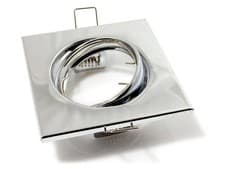 Image of SATI Chrome Recessed Ceiling Spot Light Tilt Square Downlight Fitting GU10 LED