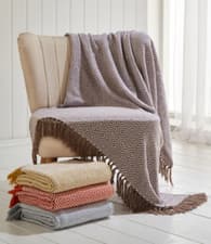 Image of Ascot Throw 100% Cotton 130 x 170cm Various Colours Pink Grey Charcoal