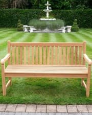 Image of Traditional English Garden Patio Terrace Outdoor 2 seater Teak Wood Bench