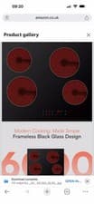 Image of Cookology CET601 60cm Ceramic Hob - 4 Zone 6000W Electric Hob - Touch Control