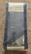 Image of Catherine Lansfield Brushed Cotton Navy Single Fitted Sheet