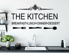 Image of Kitchen Wall Stickers Cutlery Home Decor Ornament Quote Spoon Fork Knife Decals
