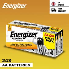 Image of Energizer AA Batteries Alkaline Power Family Pack LR6 MX1500 LONG EXPIRY 24 Pack