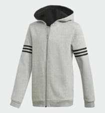 Image of Adidas Youth Hoodie - Adidas Athletics Logo Grey/Black Stripe 15-16 years