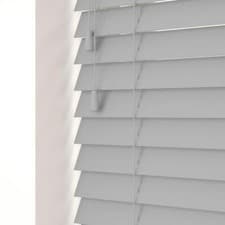Image of FAUX WOOD STRING VENETIAN BLINDS 50MM SLATS WHITE GREY BLACK