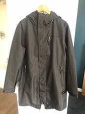 Image of Superdry Mens black Hooded Tech Fishtail Parka Size L 22 inches Pit To Pit