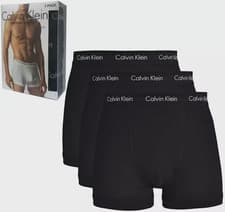 Image of Men's Calvin Klein  CK 3 Pack  Trunk Boxer Brief,  ALL BLACK